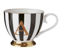 Orsina Personalized Duchess A Letter Monogram Mug, Regal Design Coffee Mug For Kitchen, Durable Mug For Breakfast in Black Orsina Black