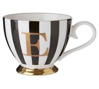 Orsina Personalized Duchess E Letter Monogram Mug, Regal Design Coffee Mug For Kitchen, Durable Mug For Breakfast in Black Orsina Black
