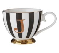 Orsina Personalized Duchess J Letter Monogram Mug, Regal Design Coffee Mug For Kitchen, Durable Mug For Breakfast in Black Orsina Black