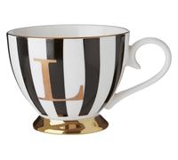 Orsina Personalized Duchess L Letter Monogram Mug, Regal Design Coffee Mug For Kitchen, Durable Mug For Breakfast in Black Orsina Black