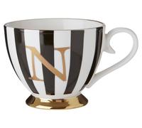 Orsina Personalized Duchess N Letter Monogram Mug, Regal Design Coffee Mug For Kitchen, Durable Mug For Breakfast in Black Orsina Black