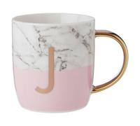 Orsina Personalized Pastel Pink J Letter Monogram Mug, Stylish Coffee Mug For Kitchen, Durable Mug For Breakfast
