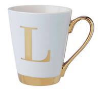 Mimo White Frosted Deco L Letter Monogram Mug