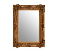 Orsina Pewter Frame Wall Mirror With Bead & Leaf Design, Embossed Floral Mirror, Landscape or Portrait Style Mirror in Brown Orsina Brown