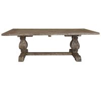 Orsina Pine Wood Dining Table, Spacious Rectangular Kitchen Table,decorative Table With Pedestal Legs, Garden Table