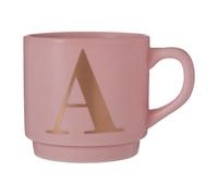 Orsina Pink A Letter Mug For Coffee, Ceramic Cup With Gold Letter Detail, Reusable Coffee Cup For Thoughtful Gifting Orsina Pink