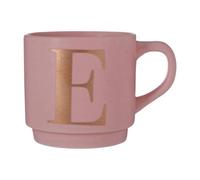 Orsina Pink E Letter Mug, High Quality Porcelain Cup With Gold Etched E Letter,perfect Gift For Coffee Lovers