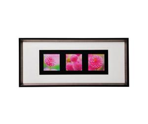 Orsina Pink Floral Colour Glass Triple Wall Art