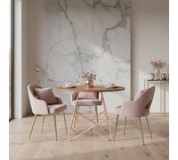 Metal and Elm Wood Round Table, Versatile Coffee Table for Home and Office, Round Outdoor Dining Table Premier Housewares Pink One Size