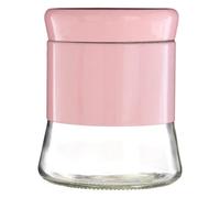 Orsina Pink Steel Wrap Glass Storage Jar, 800Ml Capacity, Modern Design With Grey Steel Lid, Kitchen Storage