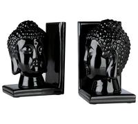 Orsina Piper Set of 2 Buddha Head Bookends in Black Orsina Black