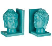 Orsina Piper Set of 2 Buddha Head Bookends in Turquoise Orsina Turquoise