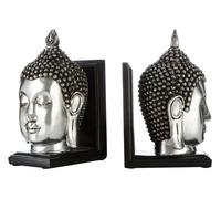 Orsina Piper Silver Buddha Head Bookends