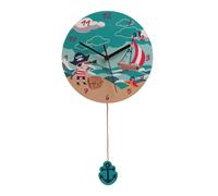 Orsina Pirate Wall Clock, Fun & Functional Kids Wall Clock, Mid-century Wall Clock, Modern Living Room Wall Clock in Blue Orsina Blue