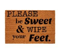 Premier Housewares Natrual Coir Doormat - Please Be Sweet, Brown