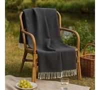 Orsina Poppy Red Hammam Towel, 100% Cotton Quick Dry Towel With Woven Texture, Lightweight Throw Blanket in Black Orsina Black