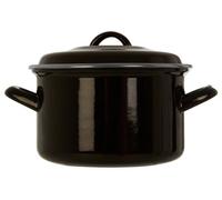 Premier Housewares Small Casserole Dish - Black Enamel, Black