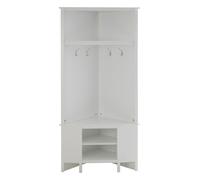 Orsina Portland Corner Coat Bench in White Orsina White