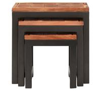 Orsina Practical Acacia Wood & Metal Nesting Tables, Versatile Metal Side Table, Durable Modern Bedside Table in Natural Orsina Natural