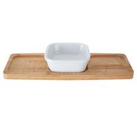 Orsina Practical Design Bamboo Snack Tray With White Dipping Bowl, Stylish Snack Tray, Snack Tray in Natural Orsina Natural
