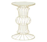Orsina Practical Light Gold Finish Frame Table, Compact Side Table For Livingroom, Mirrored Top Small Lounge Table Orsina Gold