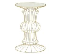 Interiors By Premier Practical Light Gold Finish Frame Table, Compact Side Table For Livingroom, Mirrored Top Small Lounge Table Premier Housewares Gold One Size