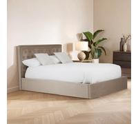 Orsina Practical Mink Velvet Kingsize Ottoman Bed, Elegant Velvet Bed For Bedroom, Compact Diamont Tufted Bed