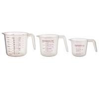 Orsina Precisely Measured Set of Three Clear Plastic Measuring Jugs, Durable Measuring Jugs, Functional Jug Orsina Clear