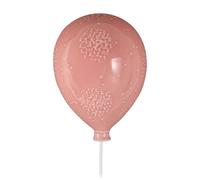 Interiors by PH Kids Balloon Night Light Glossy Pink Ceramic Wall Mounted, Pink
