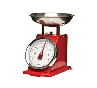 Orsina Premium 3Kg Red Retro Kitchen Scale, Retro Style Kitchen Scale, Iron Steel Constructed Analogue Baking Scale