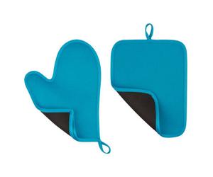 Orsina Premium Bue Oven Glove And Pot Holder Set, Flexible Oven Gloves For Oven, Heat Resistant Pot Holder Set