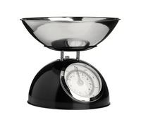 Premier Housewares Interiors By Premier Premium Constructed 5Kg Black Kitchen Scale, Retro Style Kitchen Scale, Iron Steel Constructed Baking Scale