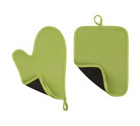 Orsina Premium Hot Pink Oven Glove & Pot Holder Set, Flexible Oven Gloves For Oven, Heat Resistant Pot Holder Set in Green Orsina Green