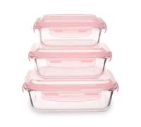 Orsina Premium Set Of Three Containers, Airtight Kitchen Container For Storage, Leak Proof Storage Containers in Pink Orsina Pink