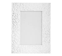 Orsina Prisma Grey Photo Frame, Textured Geometric Design With Matte Grey Finish, Freestanding Display For 4x6 in White Orsina White
