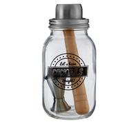 Orsina Professional Ara 3 Piece Lets Have Cocktails Jar, Clear Design Cocktail Jar, Complete Bar Accessory Jar