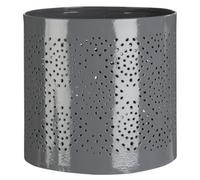 Orsina Punched Grey Finish Small Candle Holder