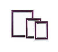 Premier Housewares Photo Frame with Silver Border - Purple, Set of 3