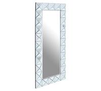 Orsina Pyramid Edged Rectangle Wall Mirror, Decorative Full Size Mirror, Bedroom Wall Mirror With Dimensional Frame