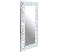 Orsina Pyramid Edged Rectangle Wall Mirror, Decorative Full Size Mirror, Bedroom Wall Mirror With Dimensional Frame in Silver Orsina Silver