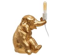 Orsina Quirky Gold Elephant Table Lamp, Handcrafted Decorative Animal Lamp With Intricate Texture, Playful Lighting