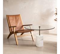 Orsina Rany Glass And White Marble Side Table