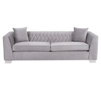 Orsina Rashika 3 Seat Grey Velvet Sofa