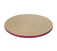 Orsina Raspberry Placemat, Durable 35Cm Round Bamboo Trivet For Kitchen, Eco-Friendly Natural Finish