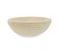 Premier Housewares Rattan Round Basket/Hand Woven Picnic Basket/Cream Color/Sturdy and Lightweight/Organic Charm Hamper Baskets for Gifts/Dimensions are W23 x D23 x H8cm/ Weight 0.183