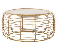 Orsina Rattan Round Coffee Table, Rustic Charm Coffee Table for Drawing Room or Living Room, Rattan Coffee Table in Natural Orsina Natural