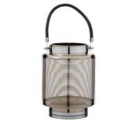 Premier Housewares Lantern, Glass, PU - Polyurethane, Stainless Steel, Large