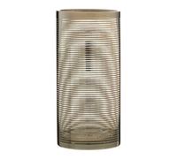 Premier Housewares Cylinder Glass Vase with Nickel Stripe - Small, Silver