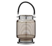 Premier Housewares Lantern, Glass, PU - Polyurethane, Stainless Steel
