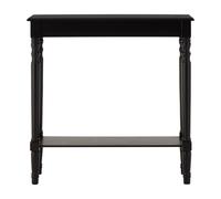 Orsina Rectangular Console Table for Hallway, Pine Wood Hallway Table for Home Office Decor, Wood Table with Carved Legs in Black Orsina Black